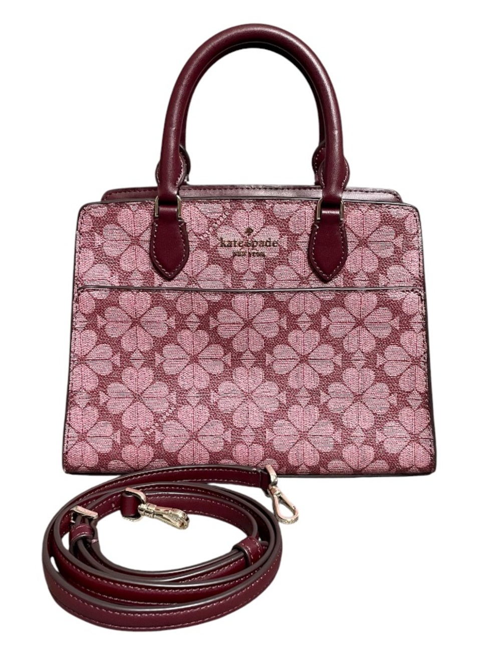 Kate Spade Signature Spade Pink Floral Jacquard Top-Handle 2-Way Satchel